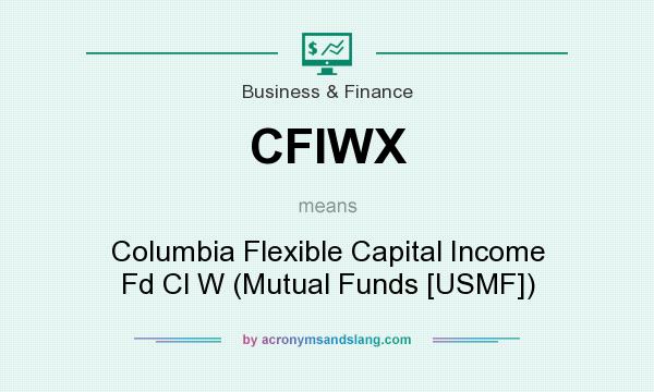 What does CFIWX mean? It stands for Columbia Flexible Capital Income Fd Cl W (Mutual Funds [USMF])