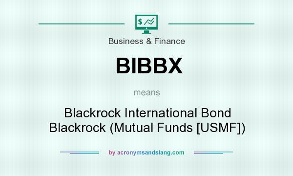 What does BIBBX mean? It stands for Blackrock International Bond Blackrock (Mutual Funds [USMF])