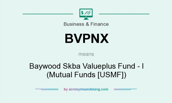 What does BVPNX mean? It stands for Baywood Skba Valueplus Fund - I (Mutual Funds [USMF])