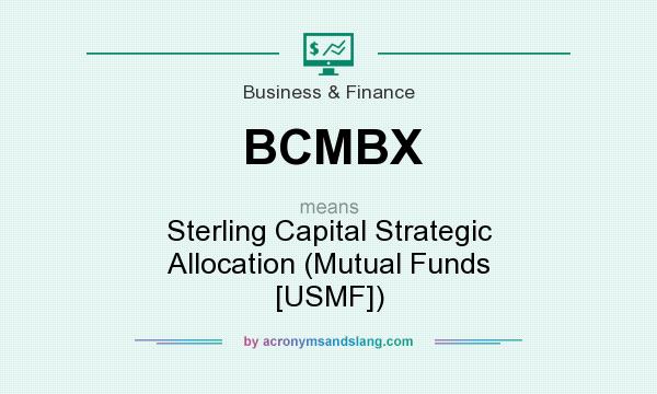 What does BCMBX mean? It stands for Sterling Capital Strategic Allocation (Mutual Funds [USMF])