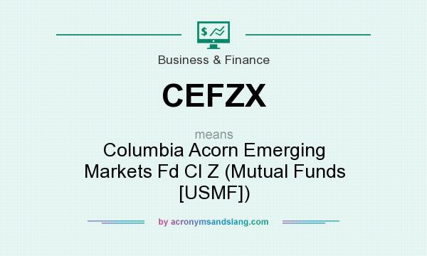 What does CEFZX mean? It stands for Columbia Acorn Emerging Markets Fd Cl Z (Mutual Funds [USMF])