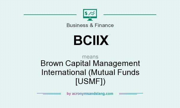 What does BCIIX mean? It stands for Brown Capital Management International (Mutual Funds [USMF])