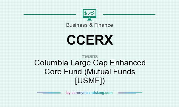 What does CCERX mean? It stands for Columbia Large Cap Enhanced Core Fund (Mutual Funds [USMF])