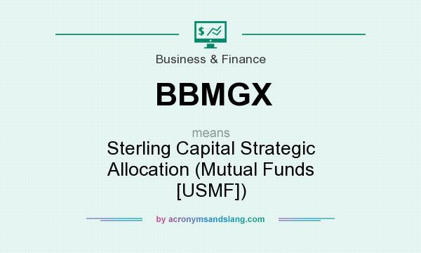 What does BBMGX mean? It stands for Sterling Capital Strategic Allocation (Mutual Funds [USMF])