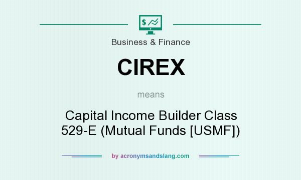 What does CIREX mean? It stands for Capital Income Builder Class 529-E (Mutual Funds [USMF])