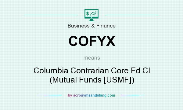 What does COFYX mean? It stands for Columbia Contrarian Core Fd Cl (Mutual Funds [USMF])