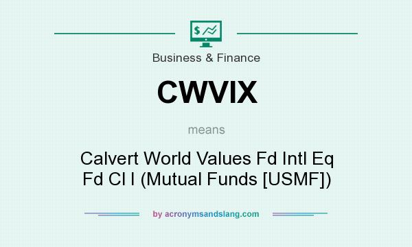 What does CWVIX mean? It stands for Calvert World Values Fd Intl Eq Fd Cl I (Mutual Funds [USMF])
