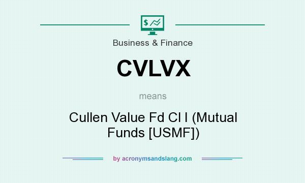 What does CVLVX mean? It stands for Cullen Value Fd Cl I (Mutual Funds [USMF])