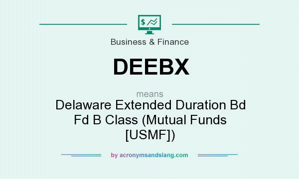 What does DEEBX mean? It stands for Delaware Extended Duration Bd Fd B Class (Mutual Funds [USMF])