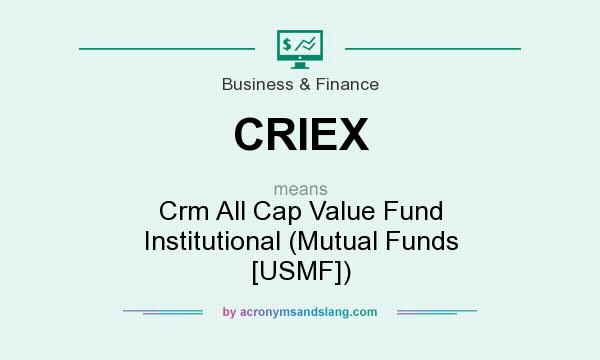 What does CRIEX mean? It stands for Crm All Cap Value Fund Institutional (Mutual Funds [USMF])