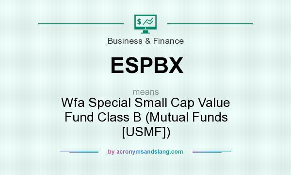 What does ESPBX mean? It stands for Wfa Special Small Cap Value Fund Class B (Mutual Funds [USMF])