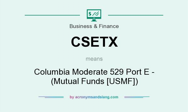 What does CSETX mean? It stands for Columbia Moderate 529 Port E - (Mutual Funds [USMF])