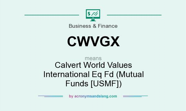What does CWVGX mean? It stands for Calvert World Values International Eq Fd (Mutual Funds [USMF])