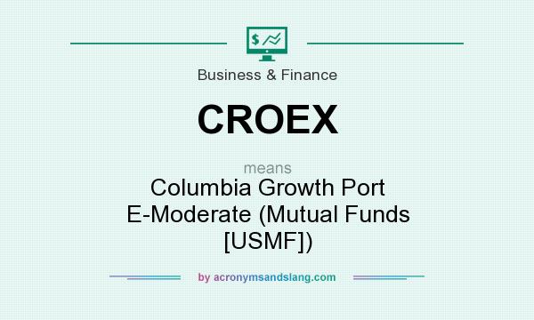 What does CROEX mean? It stands for Columbia Growth Port E-Moderate (Mutual Funds [USMF])