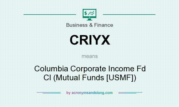 What does CRIYX mean? It stands for Columbia Corporate Income Fd Cl (Mutual Funds [USMF])