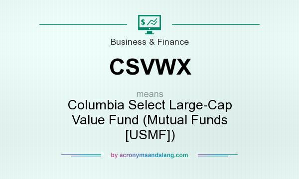What does CSVWX mean? It stands for Columbia Select Large-Cap Value Fund (Mutual Funds [USMF])