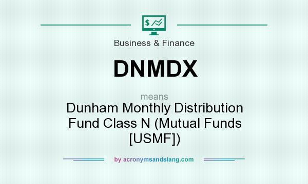 What does DNMDX mean? It stands for Dunham Monthly Distribution Fund Class N (Mutual Funds [USMF])