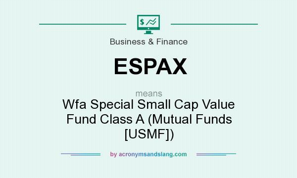 What does ESPAX mean? It stands for Wfa Special Small Cap Value Fund Class A (Mutual Funds [USMF])