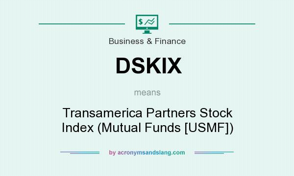 What does DSKIX mean? It stands for Transamerica Partners Stock Index (Mutual Funds [USMF])