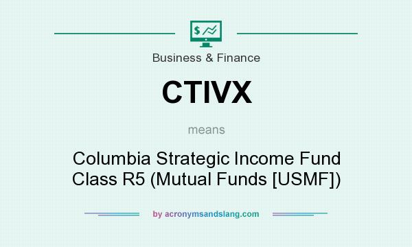 What does CTIVX mean? It stands for Columbia Strategic Income Fund Class R5 (Mutual Funds [USMF])