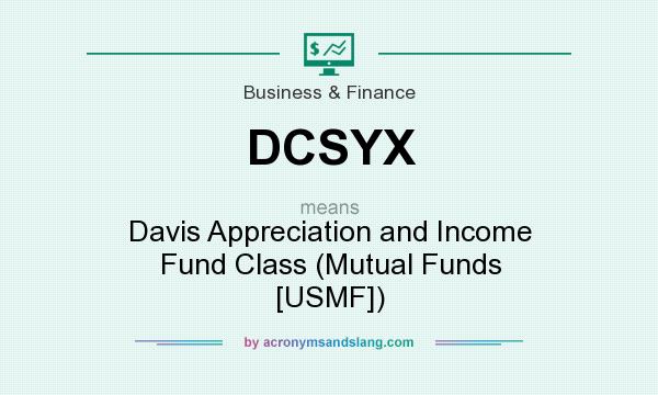 What does DCSYX mean? It stands for Davis Appreciation and Income Fund Class (Mutual Funds [USMF])