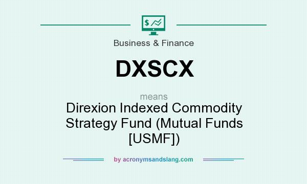 What does DXSCX mean? It stands for Direxion Indexed Commodity Strategy Fund (Mutual Funds [USMF])