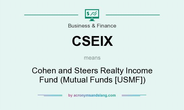 What does CSEIX mean? It stands for Cohen and Steers Realty Income Fund (Mutual Funds [USMF])