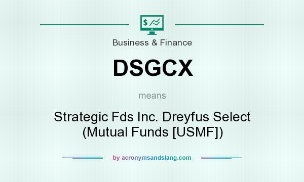 What does DSGCX mean? It stands for Strategic Fds Inc. Dreyfus Select (Mutual Funds [USMF])