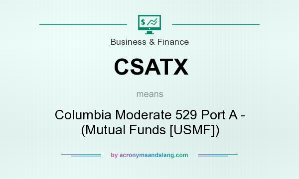 What does CSATX mean? It stands for Columbia Moderate 529 Port A - (Mutual Funds [USMF])