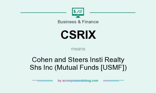 What does CSRIX mean? It stands for Cohen and Steers Insti Realty Shs Inc (Mutual Funds [USMF])
