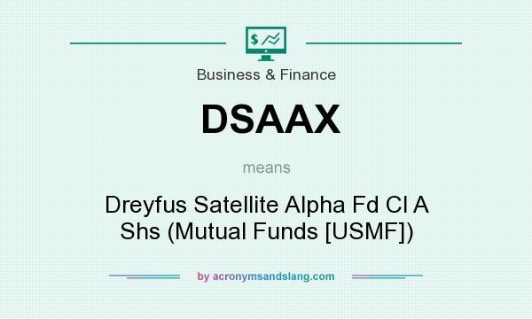 What does DSAAX mean? It stands for Dreyfus Satellite Alpha Fd Cl A Shs (Mutual Funds [USMF])