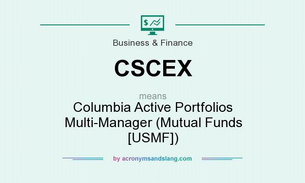 What does CSCEX mean? It stands for Columbia Active Portfolios Multi-Manager (Mutual Funds [USMF])