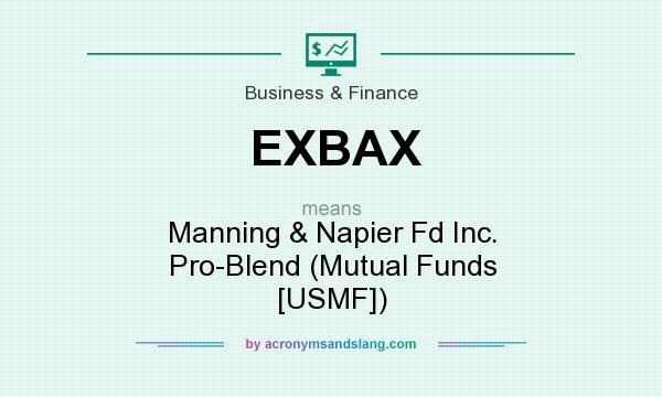 What does EXBAX mean? It stands for Manning & Napier Fd Inc. Pro-Blend (Mutual Funds [USMF])