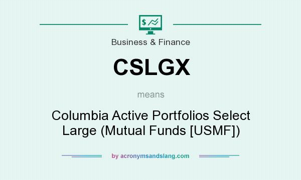 What does CSLGX mean? It stands for Columbia Active Portfolios Select Large (Mutual Funds [USMF])