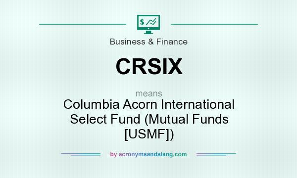What does CRSIX mean? It stands for Columbia Acorn International Select Fund (Mutual Funds [USMF])