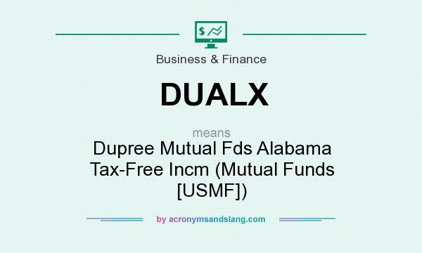 What does DUALX mean? It stands for Dupree Mutual Fds Alabama Tax-Free Incm (Mutual Funds [USMF])