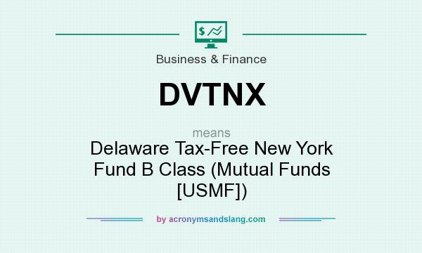 What does DVTNX mean? It stands for Delaware Tax-Free New York Fund B Class (Mutual Funds [USMF])