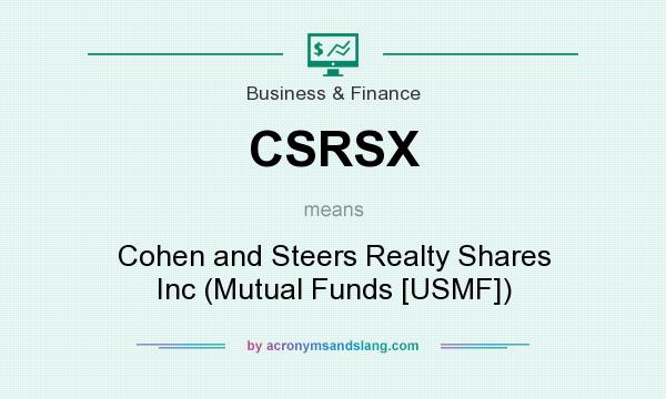 What does CSRSX mean? It stands for Cohen and Steers Realty Shares Inc (Mutual Funds [USMF])