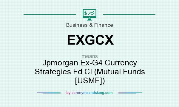 What does EXGCX mean? It stands for Jpmorgan Ex-G4 Currency Strategies Fd Cl (Mutual Funds [USMF])