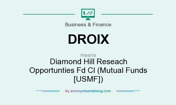 What does DROIX mean? It stands for Diamond Hill Reseach Opportunties Fd Cl (Mutual Funds [USMF])