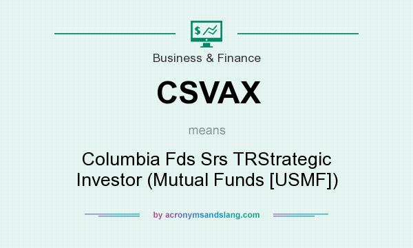 What does CSVAX mean? It stands for Columbia Fds Srs TRStrategic Investor (Mutual Funds [USMF])