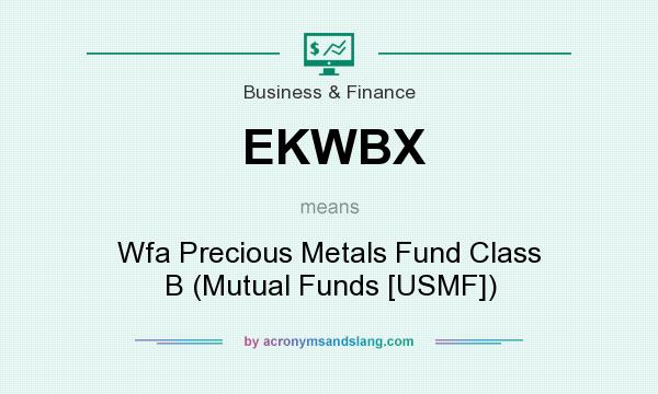 What does EKWBX mean? It stands for Wfa Precious Metals Fund Class B (Mutual Funds [USMF])
