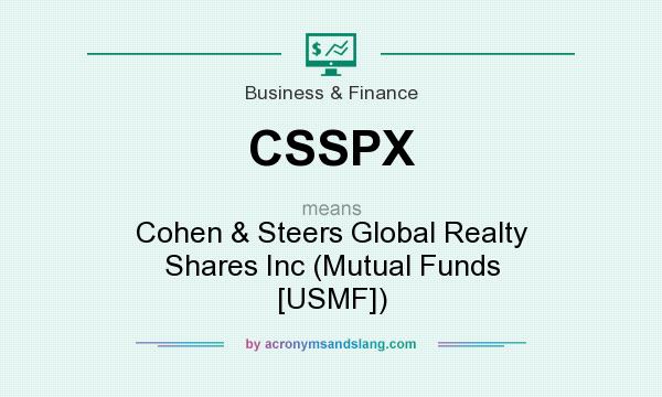 What does CSSPX mean? It stands for Cohen & Steers Global Realty Shares Inc (Mutual Funds [USMF])