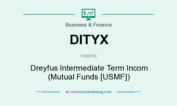 What does DITYX mean? It stands for Dreyfus Intermediate Term Incom (Mutual Funds [USMF])