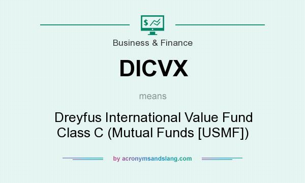 What does DICVX mean? It stands for Dreyfus International Value Fund Class C (Mutual Funds [USMF])