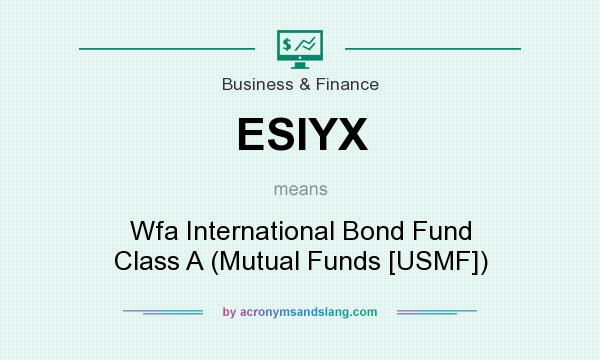 What does ESIYX mean? It stands for Wfa International Bond Fund Class A (Mutual Funds [USMF])