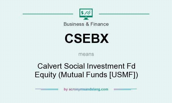 What does CSEBX mean? It stands for Calvert Social Investment Fd Equity (Mutual Funds [USMF])