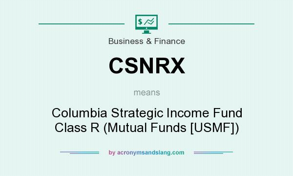 What does CSNRX mean? It stands for Columbia Strategic Income Fund Class R (Mutual Funds [USMF])