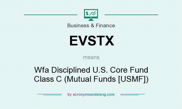What does EVSTX mean? It stands for Wfa Disciplined U.S. Core Fund Class C (Mutual Funds [USMF])