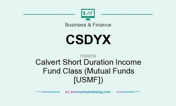 What does CSDYX mean? It stands for Calvert Short Duration Income Fund Class (Mutual Funds [USMF])